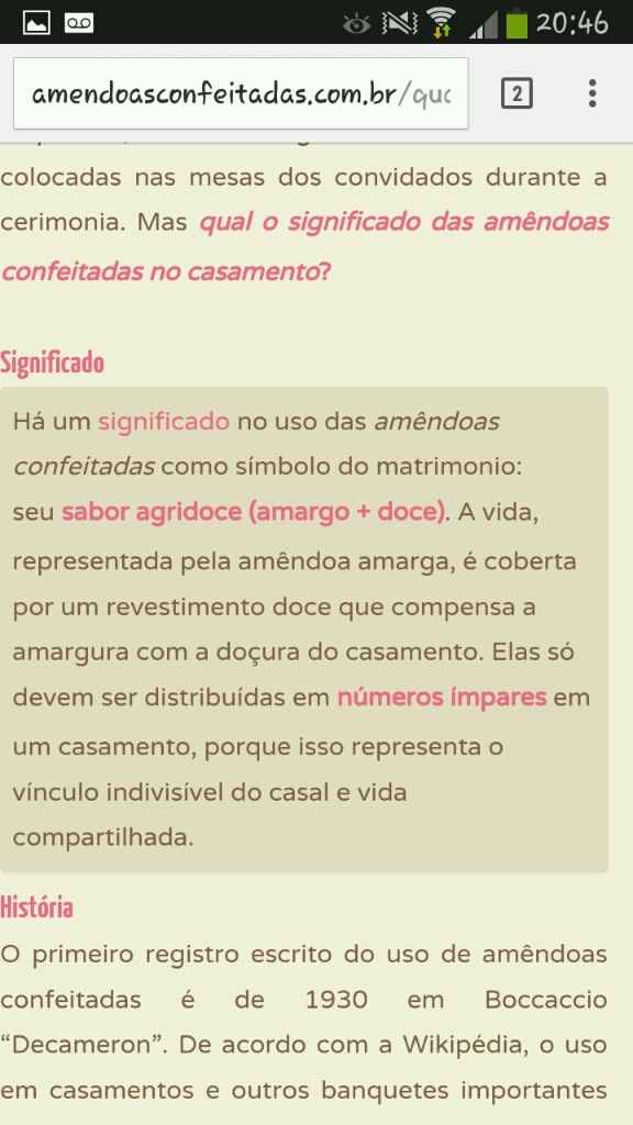 Significado da distribuição das amêndoas no casamento - 1