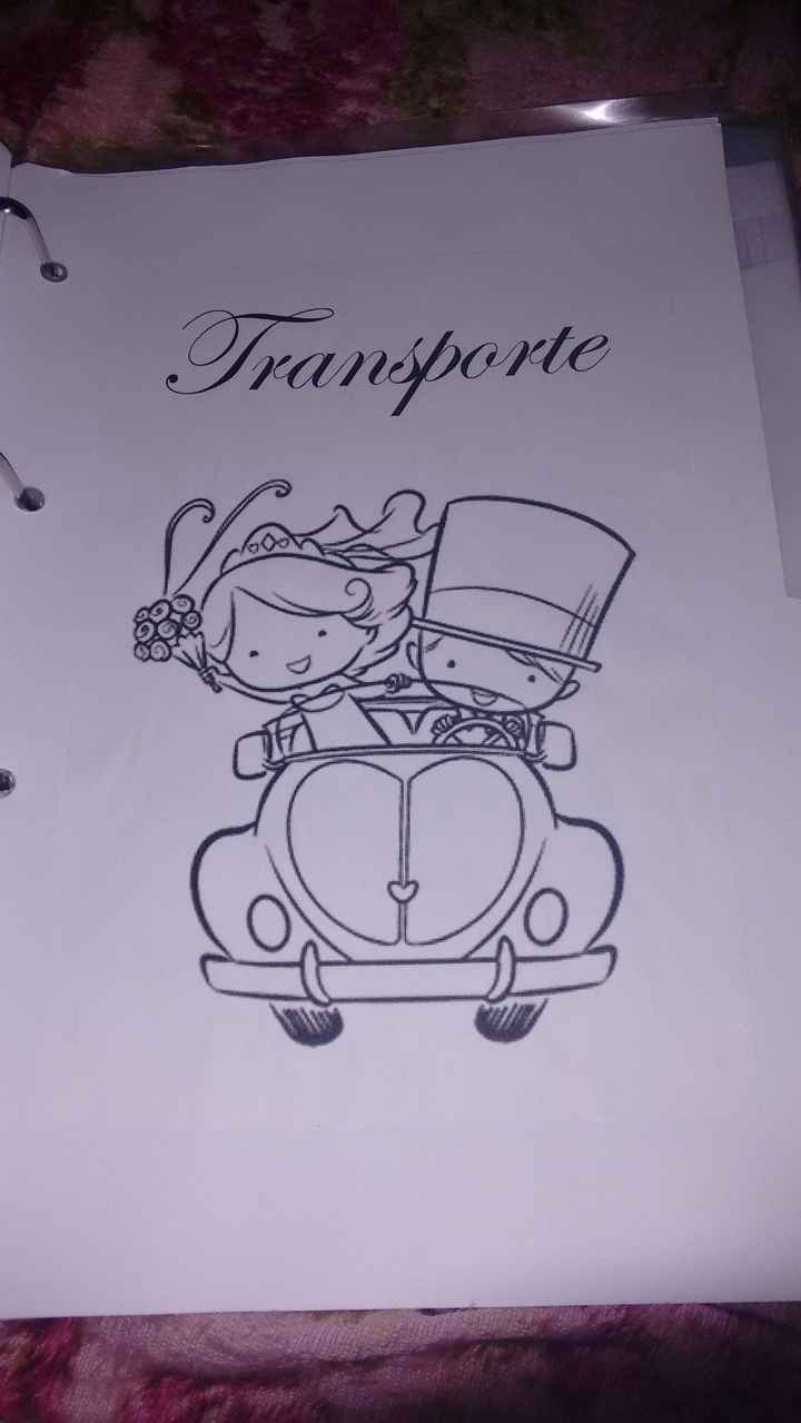 Capa de transporte, contratos das vans para levar o pessoal e transporte da noiva