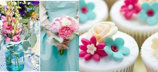 Azul Tiffany Rosa e Branco