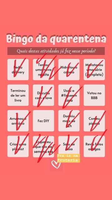 Bingo da quarentena: quem se atreve? #NoivasEmCasa - 1