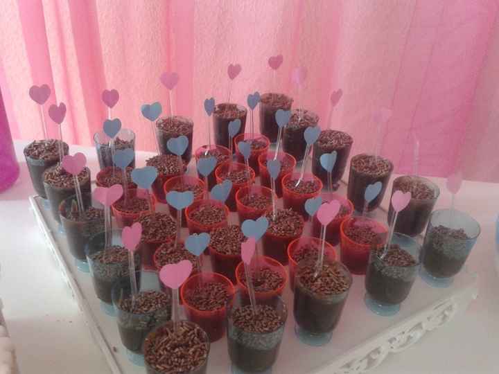 Copinhos de brigadeiros com colherzinhas personalizadas