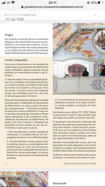 Dúvidas Igreja Nossa Senhora do Brasil 1
