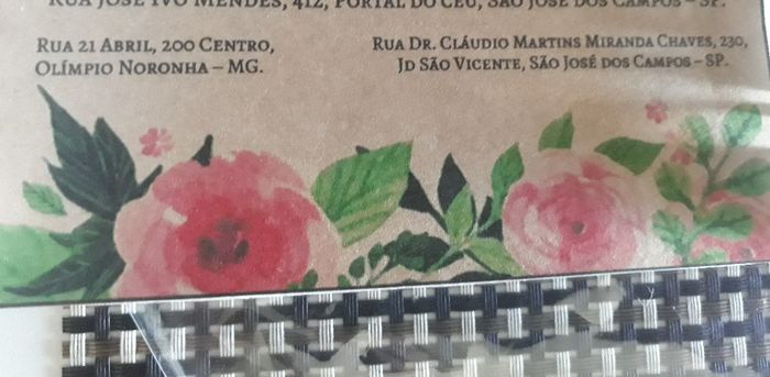 Endereço dos noivos no convite.... - 1