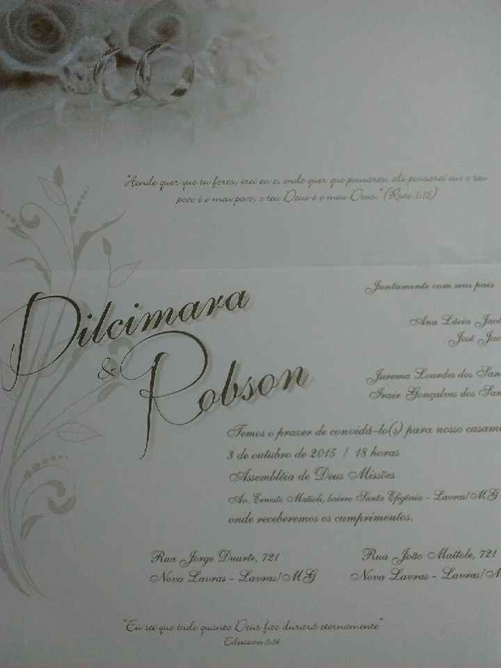 Convite de casamento. - 2