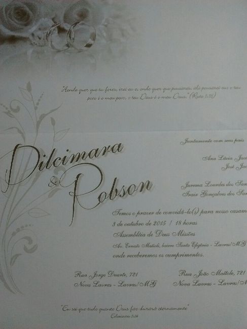 Convite de casamento. - 2