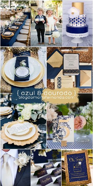 Meu noivo quer Azul e Dourado mas eu quero adicionar Roxo e Prata como harmonizar? 2