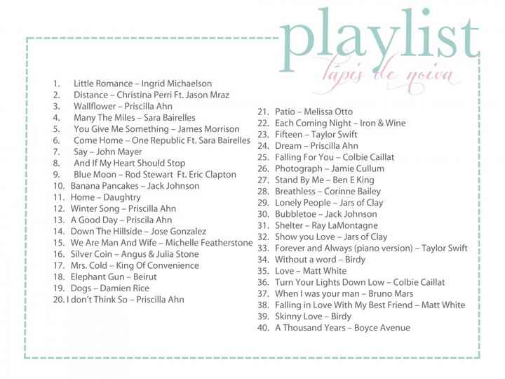 Playlist noivado - 1