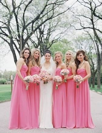 Vestidos de madrinhas tons de rosa - 2