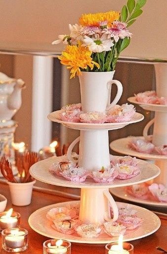 Decoração de casamento com xícaras