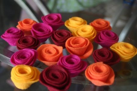 Rosa de feltro passo 3