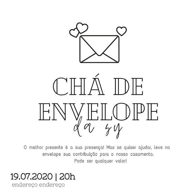 convite - Chá envelope 1
