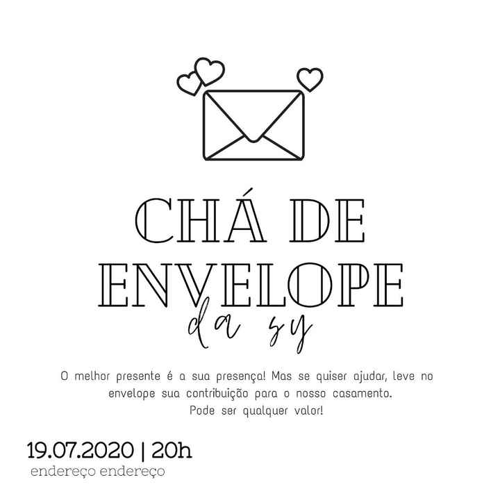 convite - Chá envelope - 1