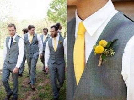 Padrinhos de gravata amarela