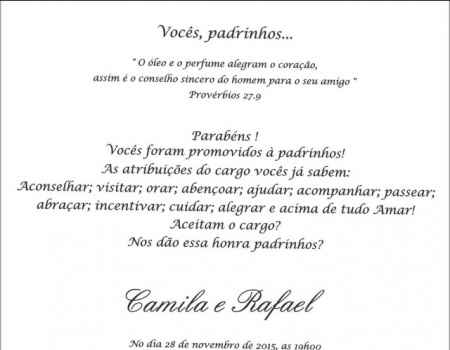 Meu jantar de padrinhos, daminhas e pagens - 1