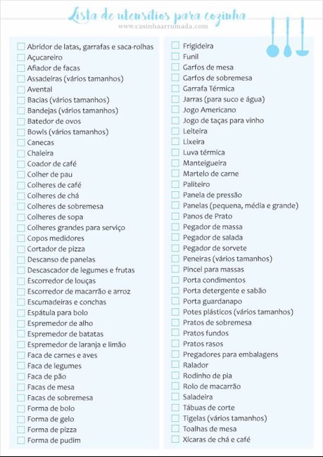  Lista de Presentes - Chá de Panela - 1