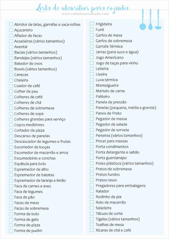  Lista de Presentes - Chá de Panela - 1