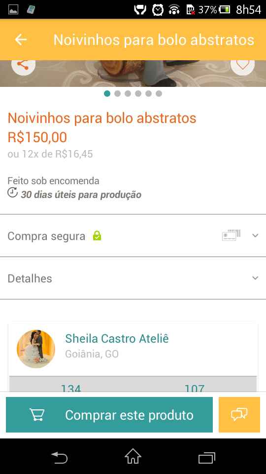 Nome da loja e valor