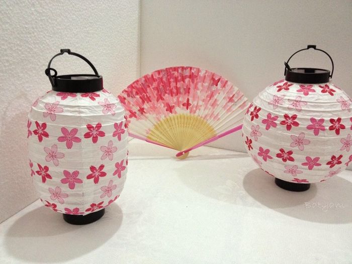 Luminárias Japonesas e Leques 