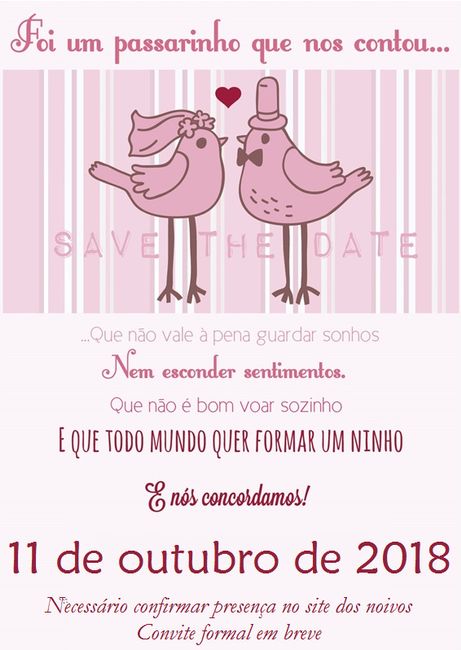 Convite Save The Date 2
