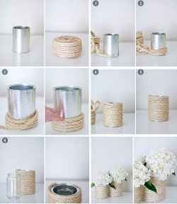 Latas com sisal