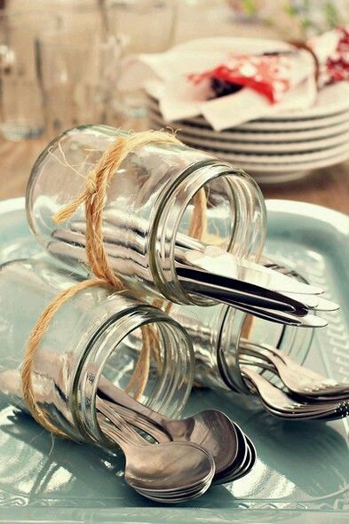 Inspiração - decoração com garrafas e potes de  vidro - 7