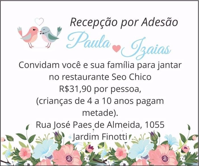 Convite Recepção