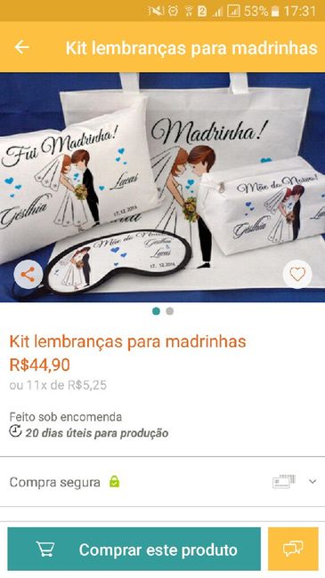 Lembrança para madrinhas - 2