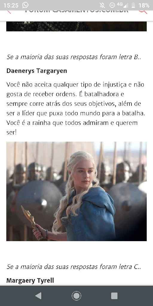 RESULTADO: Que rainha de Game of Thrones você seria? - 1