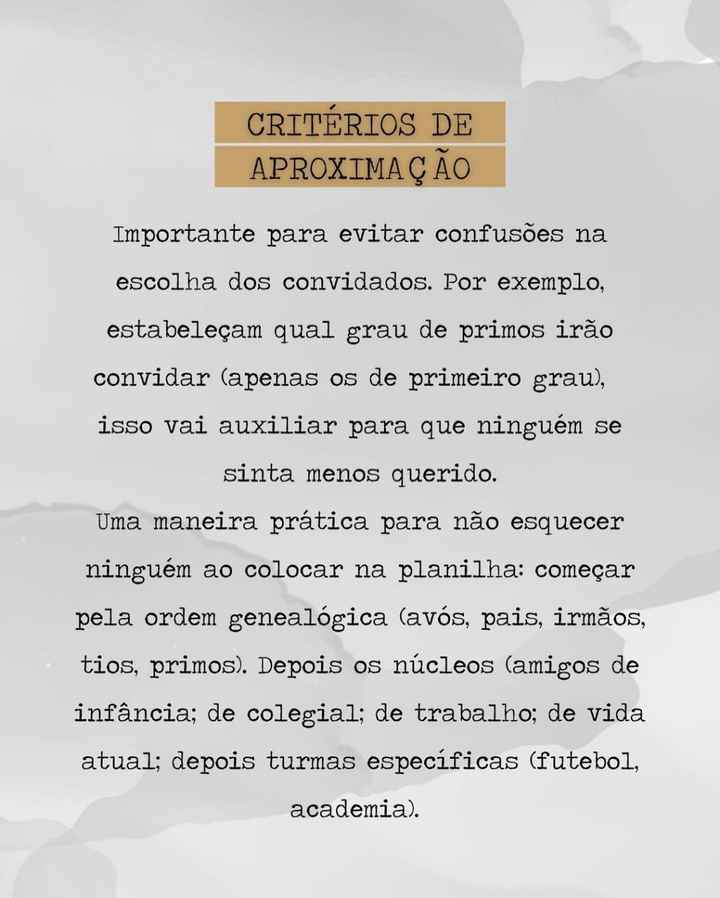 Vai montar a lista de convidados? Então agora que começa a luta .... Vai aqui algumas dicas maravigo