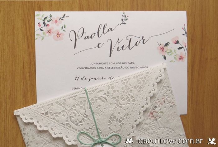 Envelope de papel rendado