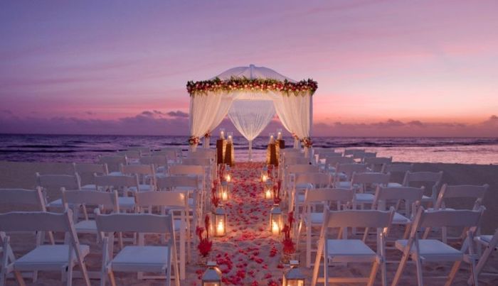 Casamento na praia ao anoitecer...#inspirações 1