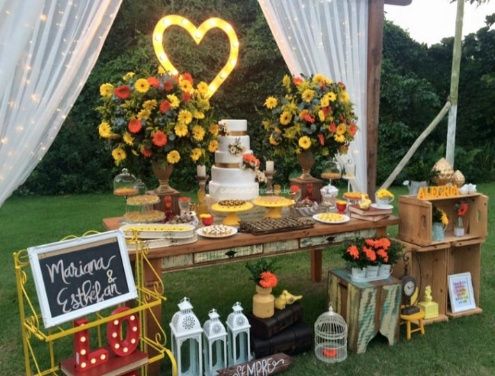 Casamento diurno no sítio - Mesa do bolo...#inspirações 13