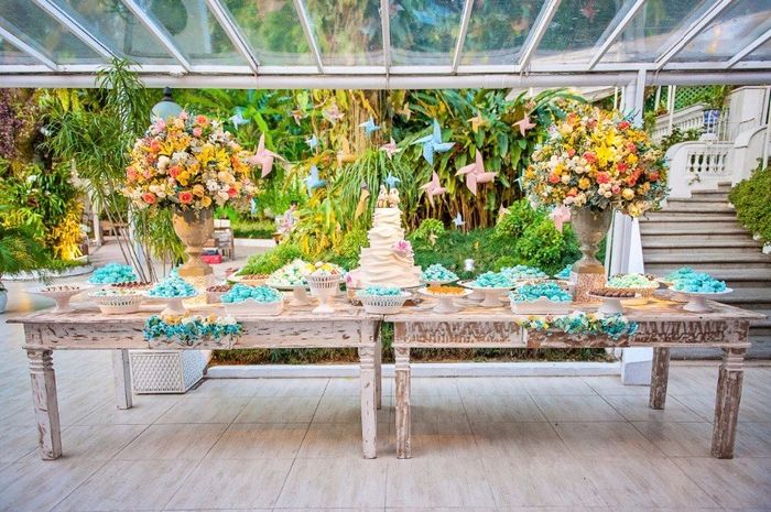 Casamento diurno no sítio - Mesa do bolo...#inspirações 17