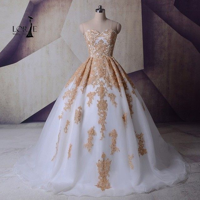 vestido de noiva branco com dourado