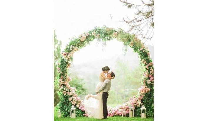 Decoração de casamento com arco circular...#inspiração 9