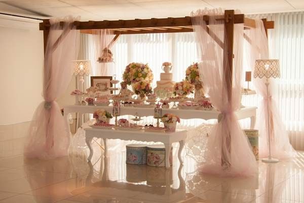 Mesa do bolo com pergolado...#inspirações 6