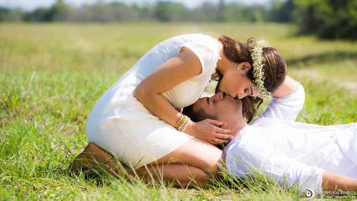 1) Foto com beijo