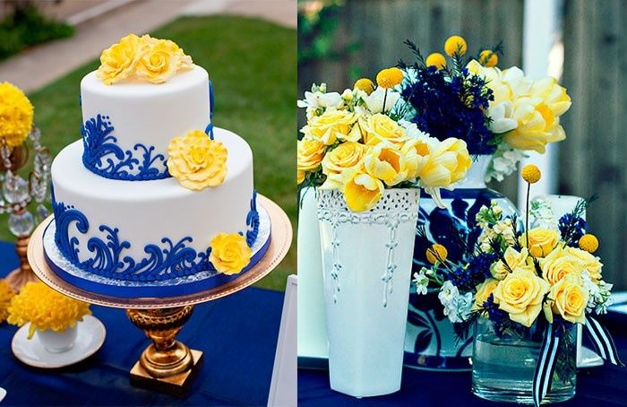 azul com amarelo
