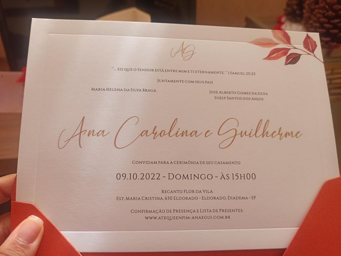 Papelaria do meu casamento chegou!!!  🍁 2