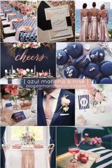 Azul marinho e rosé