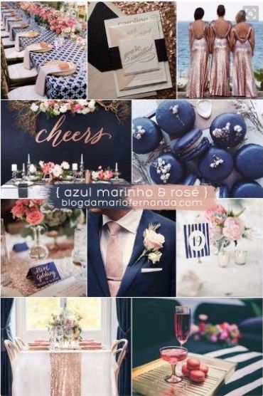 Azul marinho e rosé