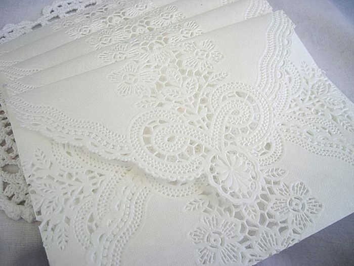 Convites em Envelopes de Papel de renda