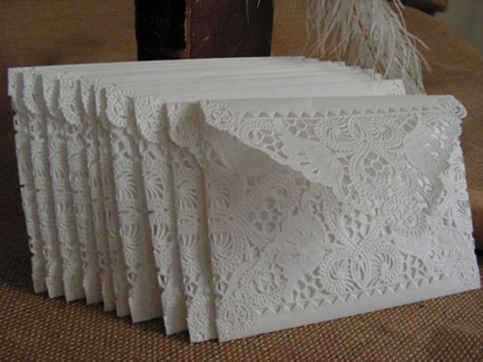 Convites em Envelopes de Papel de renda