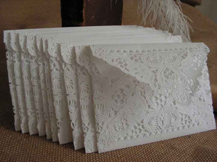 Convites em Envelopes de Papel de renda