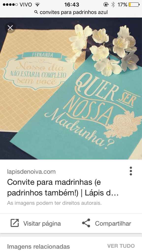 Convites para padrinhos - 1