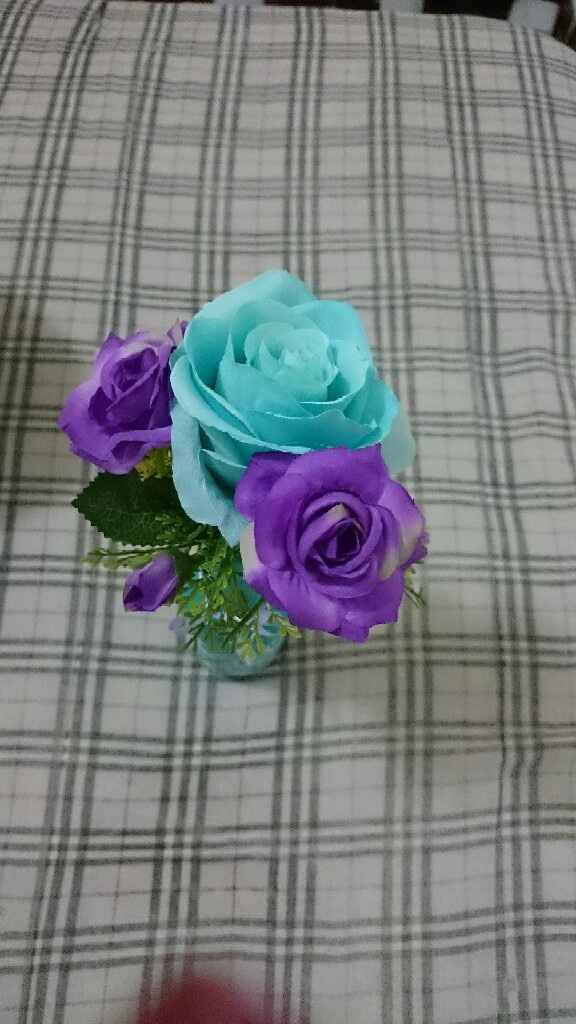 Decoração tiffany, roxo e lilás ( centro de mesa) - 1