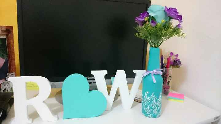 Decoração tiffany, roxo e lilás ( centro de mesa) - 5