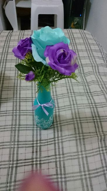 Decoração tiffany, roxo e lilás ( centro de mesa) - 2