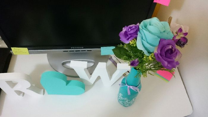 Decoração tiffany, roxo e lilás ( centro de mesa) - 4