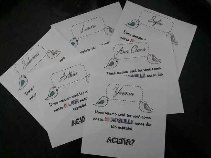  Meu convite para damas e pajem por menos de R$ 10 - 5